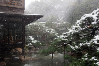 松田屋ホテル　冬の庭園　～雪景色～